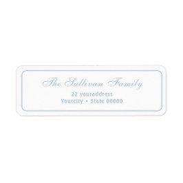 白エレガントシンプル青差出人住所ラベル ラベル