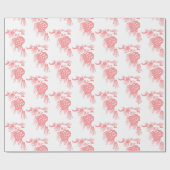 白エレガントスタイリッシュに上品なピンクの松のコーン ラッピングペーパー (フラット)