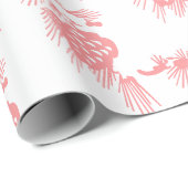 白エレガントスタイリッシュに上品なピンクの松のコーン ラッピングペーパー (ロールコーナー)