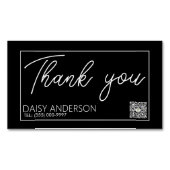 白エレガントスタイリッシュシンプル横型ビジネスとの マグネット名刺 (正面)