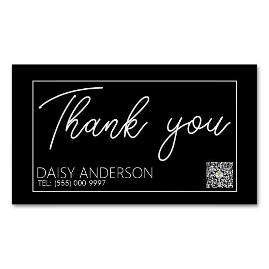 白エレガントスタイリッシュシンプル横型ビジネスとの マグネット名刺 (正面)