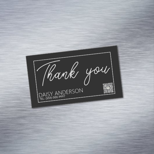 白エレガントスタイリッシュシンプル横型ビジネスとの マグネット名刺 (インサイチュ)