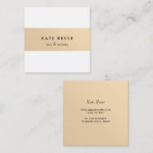 白エレガントスタイリッシュバラモダン金ゴールドストライプの スクエア名刺 (正面/裏面)