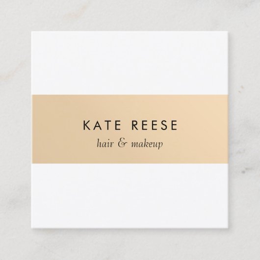 白エレガントスタイリッシュバラモダン金ゴールドストライプの スクエア名刺 (正面)