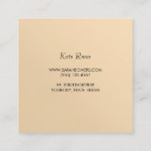 白エレガントスタイリッシュバラモダン金ゴールドストライプの スクエア名刺 (裏面)