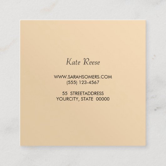 白エレガントスタイリッシュバラモダン金ゴールドストライプの スクエア名刺 (裏面)