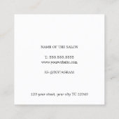 白エレガントスタイリッシュローズヘアサロン スクエア名刺 (裏面)