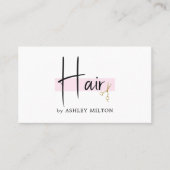 白エレガントスタイリッシュ薔薇の黄金の鋏の髪 名刺 (正面)