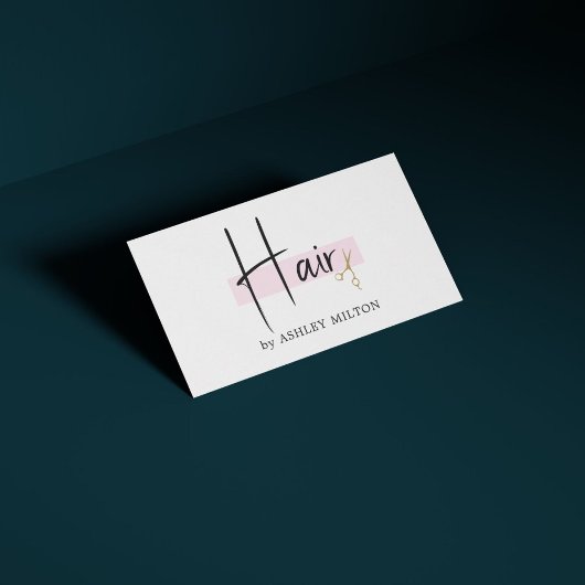 白エレガントスタイリッシュ薔薇の黄金の鋏の髪 名刺