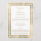 白エレガントスタイリッシュ金ゴールド結婚枠のメニュー メニュー (正面)