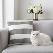 白エレガントストライプの金フェイク銀 クッション