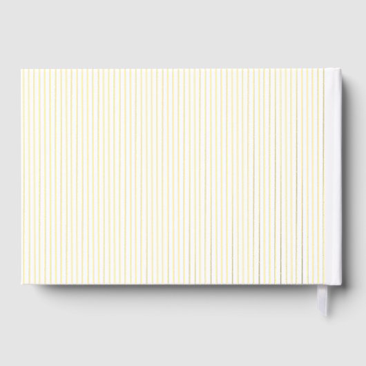 白エレガントストライプイニシャル結婚ズ ゲストブック (裏面)