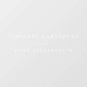 白エレガントセリフのカップルのフルネーム結婚 ウィンドウサイン (シート)