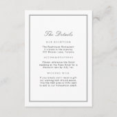 白エレガントセージ緑の結婚詳細挿入 エンクロージャーカード (正面)