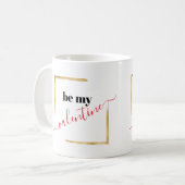 白エレガントタイポグラフィバレンタインデイギフトマグ コーヒーマグカップ (正面左)