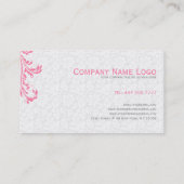 白エレガントダマスピンクフローラ旋回 名刺 (裏面)