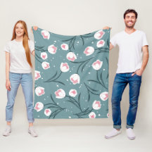 白エレガントチューリップオンパステルグリーンパターン