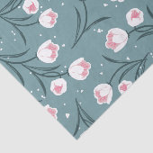 白エレガントチューリップオンパステルグリーンパターン 薄葉紙 (詳細)