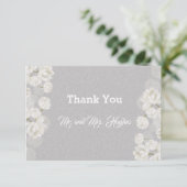 白エレガントチューリ結婚ップ サンキューカード (スタンド正面)