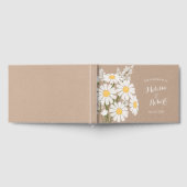 白エレガントデイジーズ結婚ベージュ素朴 ゲストブック (全面)