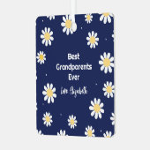 白エレガントデイジー最高の祖父母Ever写真 メタルオーナメント (正面左)