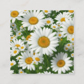 白エレガントデイジー白フローラフィールドQRコード エンクロージャーカード (裏面)