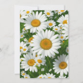 白エレガントデイジー白フローラフィー結婚ルド 招待状 (裏面)