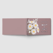 白エレガントデイジー素朴のホイル結婚ピンク ゲストブック (全面)