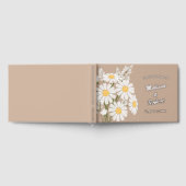 白エレガントデイジー素朴ホイル結婚ベージュ ゲストブック (全面)