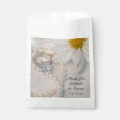 白エレガントデイジー結婚の感謝 フェイバーバッグ (正面)