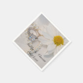 白エレガントデイジー結婚ズ スタンダードカクテルナプキン (角)