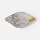 白エレガントデイジー結婚ズ ペーパープレート (傾斜あり)