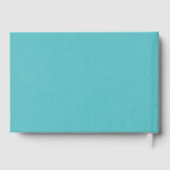 白エレガントデイジー結婚ティール(緑がかった色) ゲストブック (裏面)