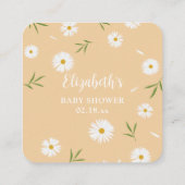 白エレガントデイジー赤ちゃんシャワーおむつラッフル エンクロージャーカード (裏面)