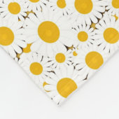 白エレガントデイジー フリースブランケット (角)