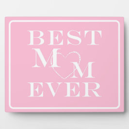 白エレガントハート母の日ライトピンク フォトプラーク