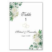 白エレガントバラとユリ結婚ーズ テーブルナンバー (裏面)