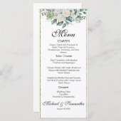 白エレガントバラとユリ結婚ーズ メニュー (正面/裏面)