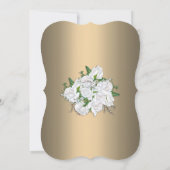 白エレガントバラと淡い色のブロンズのフローラ結婚ズ 招待状 (裏面)