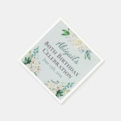 白エレガントバラフローラ80誕生日任意の年齢 スタンダードカクテルナプキン (角)