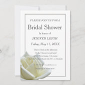 白エレガントバラブライダルシャワー 招待状 (正面)