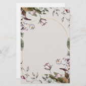 白エレガントバラ文房具 | 特別な機会 便箋 (正面/裏面)