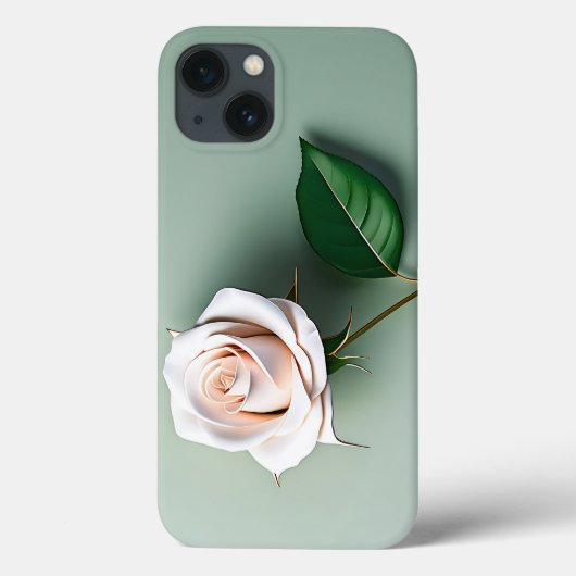 白エレガントバラ植物学 Case-Mate iPhoneケース (裏面)