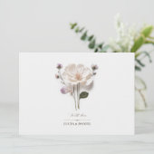 白エレガントバラ水平結婚式招待状 招待状 (スタンド正面)