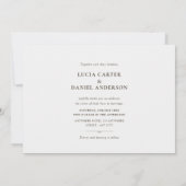 白エレガントバラ水平結婚式招待状 招待状 (裏面)