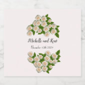 白エレガントバラ結婚のワイきらめくンラベルS スパークリングワインラベル (シングルラベル)