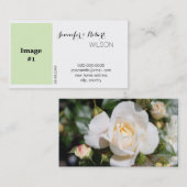 白エレガントバラ結婚花の住所 名刺 (正面/裏面)