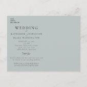 白エレガントバラ緑のセージWebサイ結婚ト ポストカード (裏面)