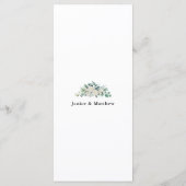 白エレガントバラ緑結婚フローラ メニュー (裏面)