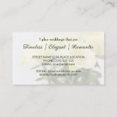 白エレガントバラ花クラシックウェディングプランナー 名刺 (裏面)